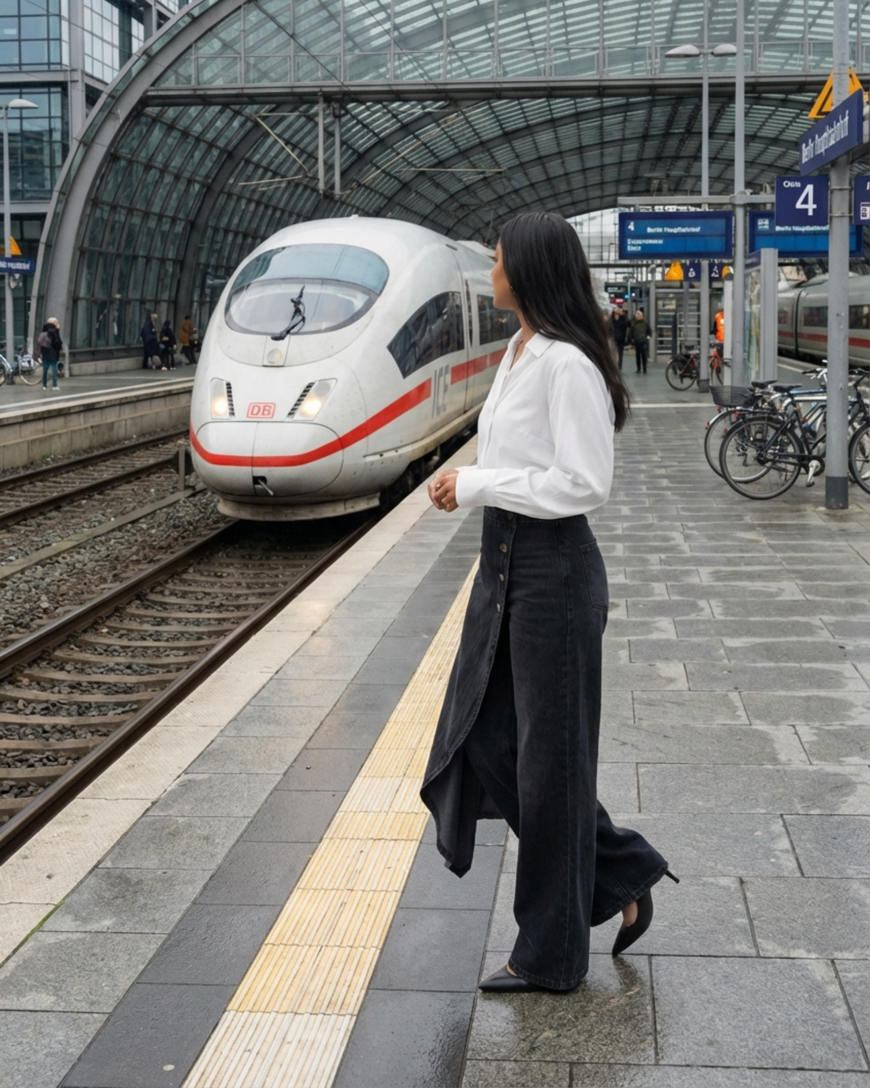 Pantalón denim cruzado