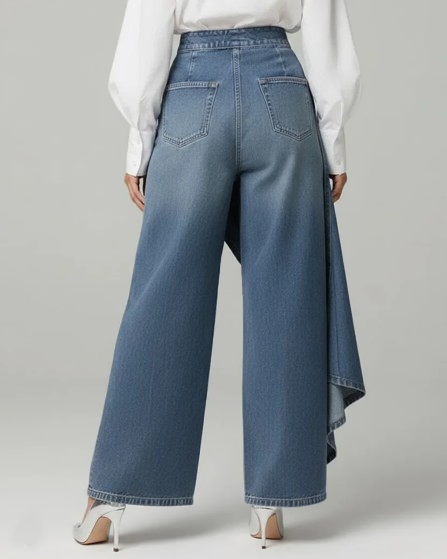 Pantalón denim cruzado